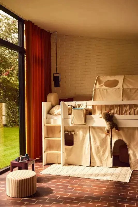 Lit mi-hauteur pour enfant en chêne naturel et bois blanc 208x108,3x120cm Nor - Flexa — vue 7