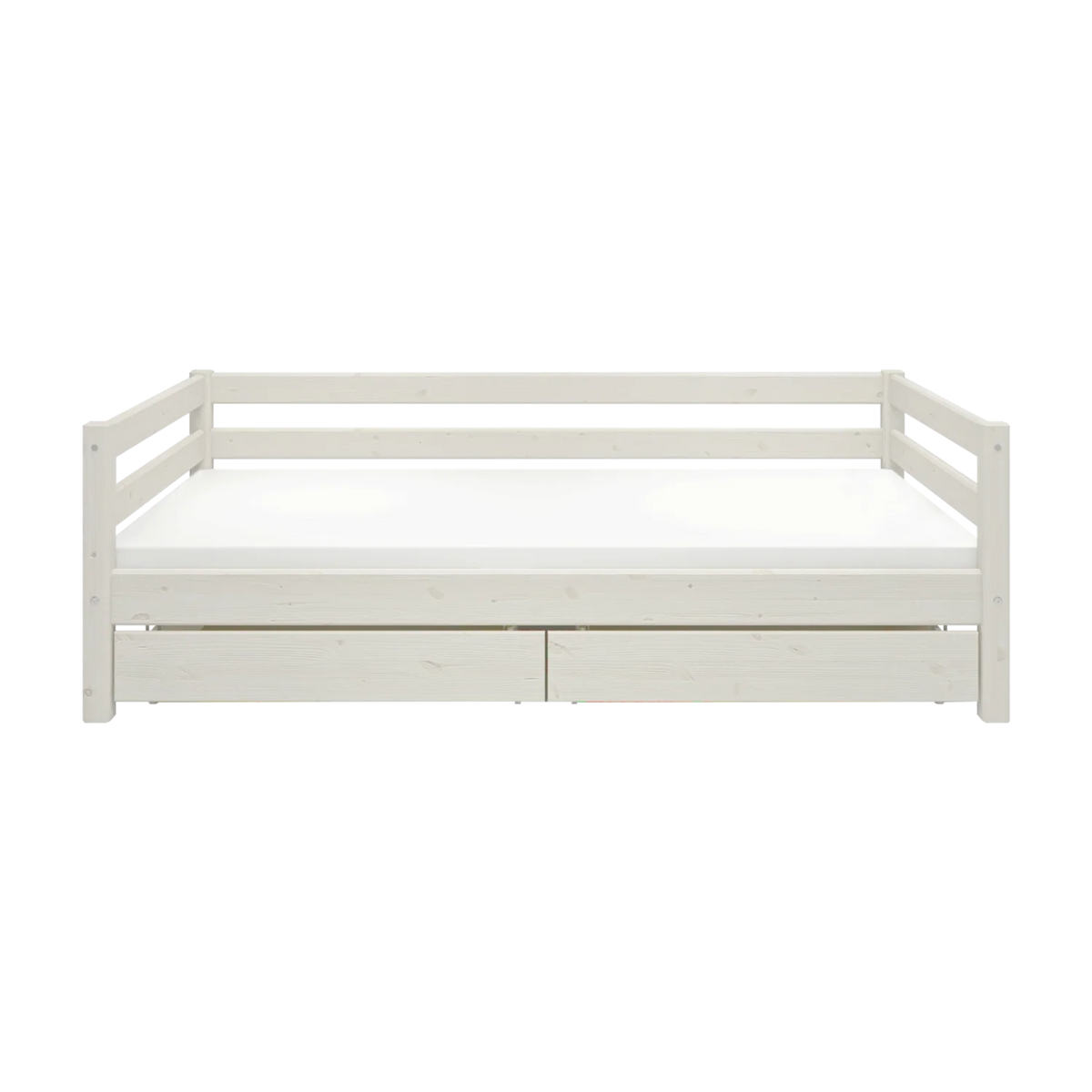 Lit pour enfant à barreaux avec rangements en pin blanc 210x100x66,5cm Classic - Flexa — vue 3
