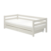 Lit pour enfant à barreaux avec rangements en pin blanc 210x100x66,5cm Classic - Flexa