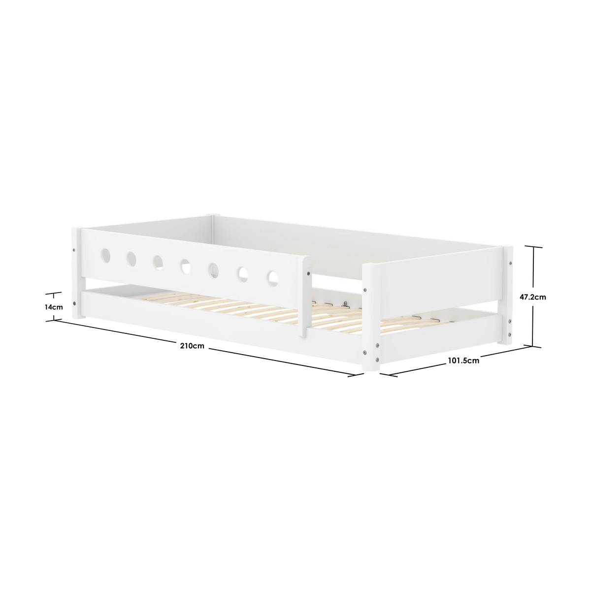Lit pour enfant à barreaux en bois blanc 210x101x47,2cm Montessori White - Flexa — vue 4