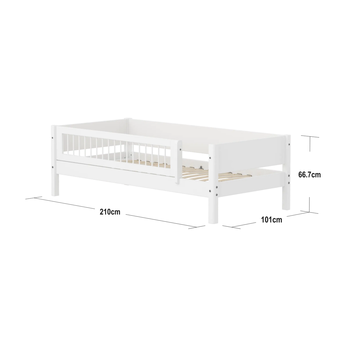 Lit pour enfant à barreaux en bois blanc 210x101x66,5cm White - Flexa — vue 9