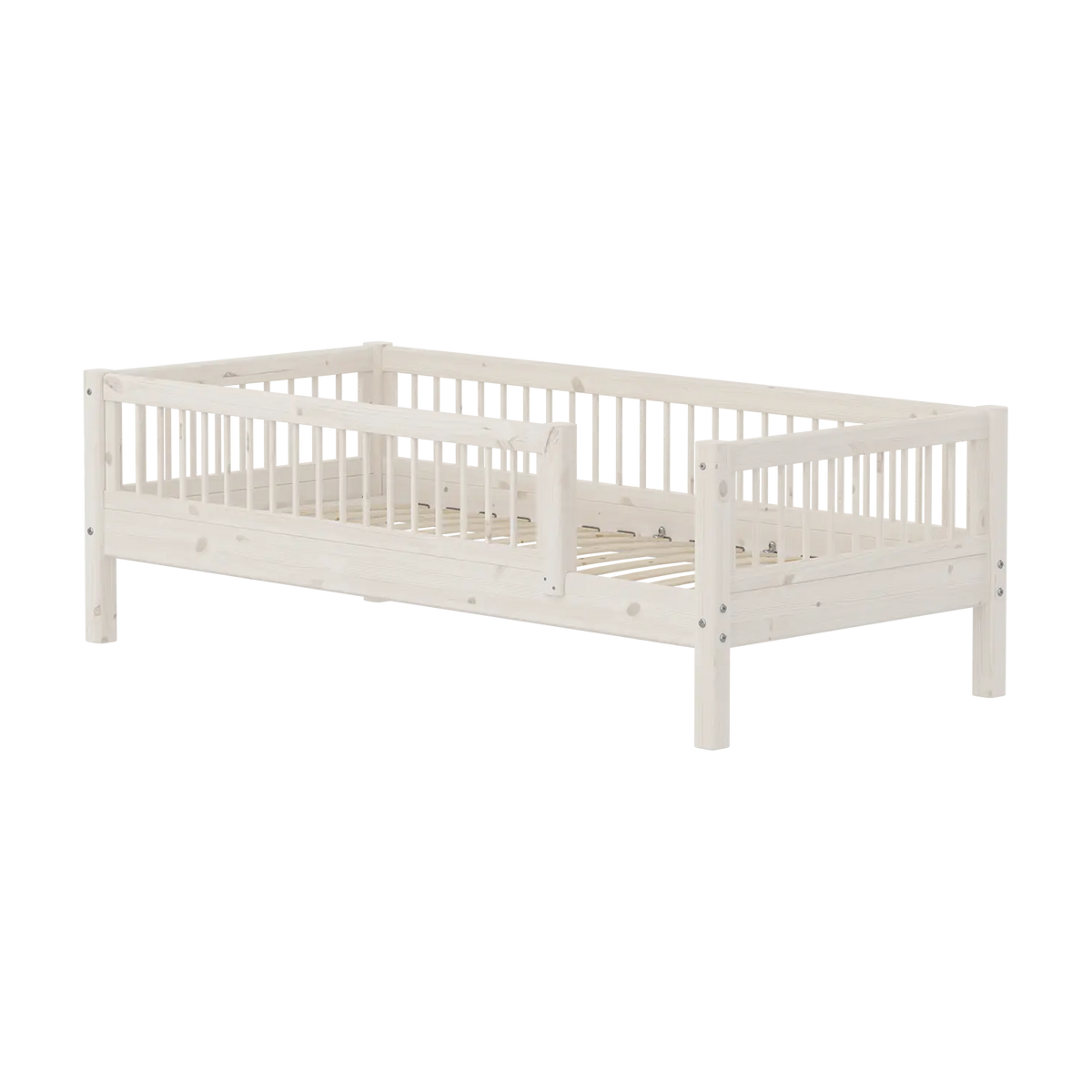 Lit pour enfant à barreaux en bois massif blanc 210x100x66,5cm Classic - Flexa