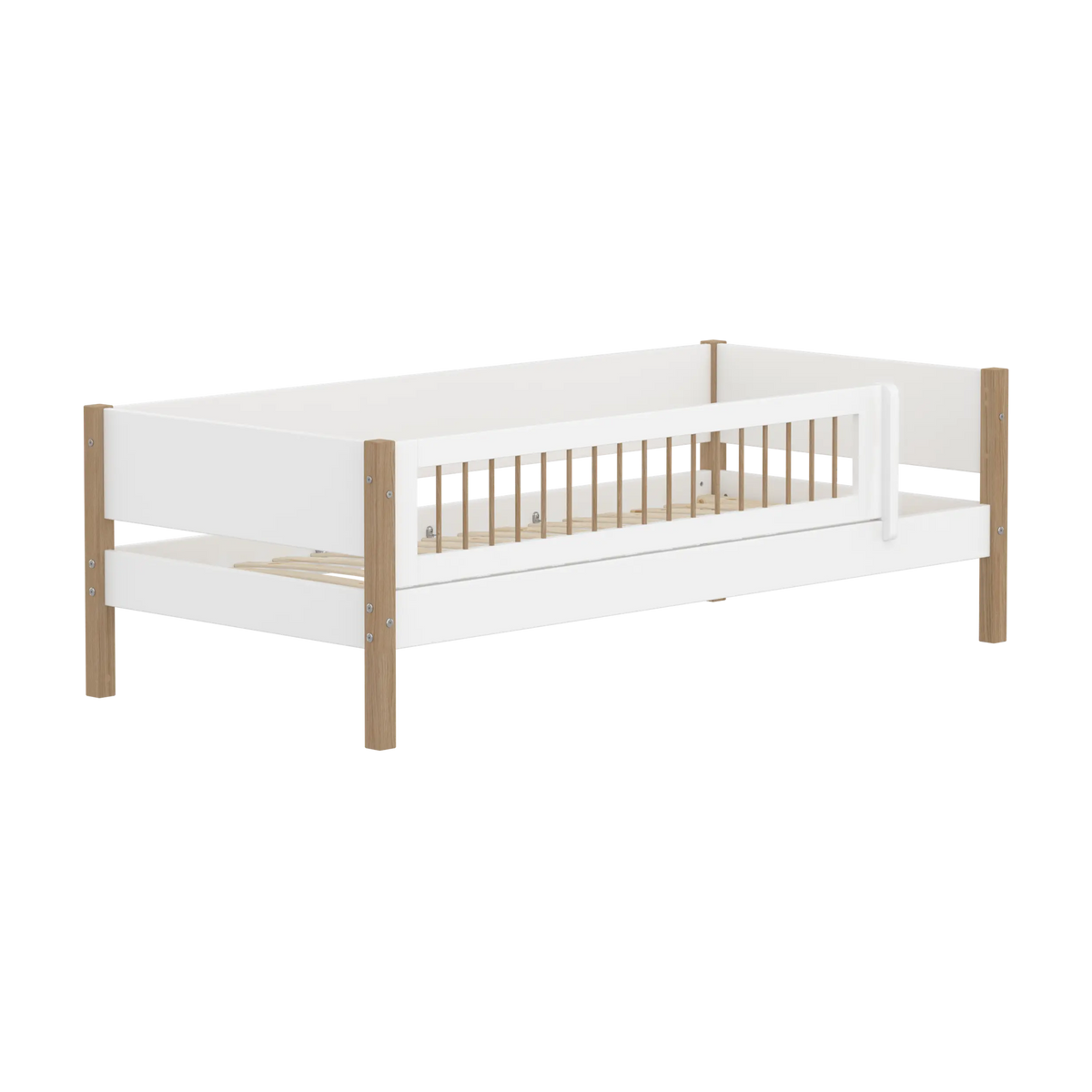 Lit pour enfant à barreaux en chêne et bois blanc 208x99,3x66,5cm Nor - Flexa — vue 10
