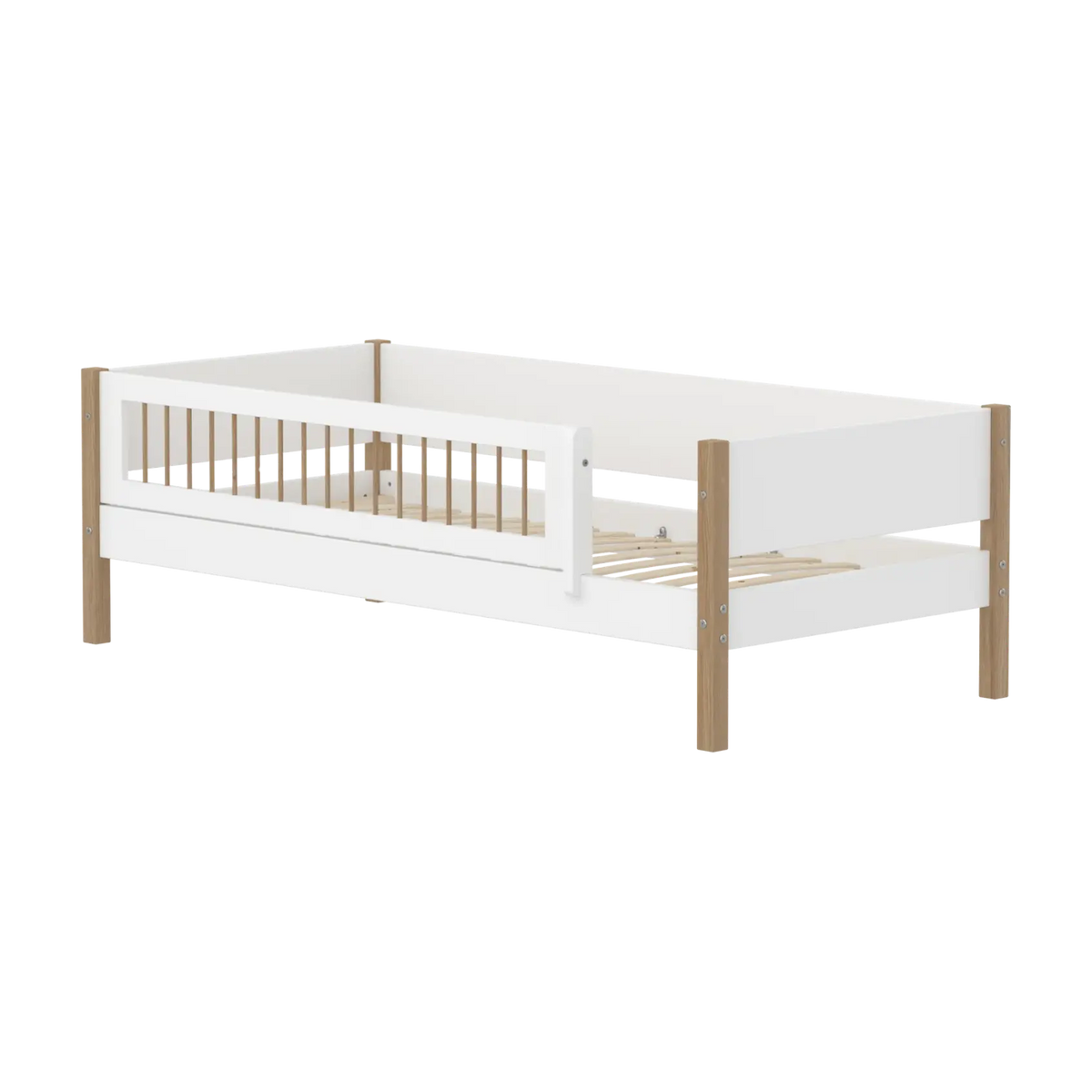 Lit pour enfant à barreaux en chêne et bois blanc 208x99,3x66,5cm Nor - Flexa