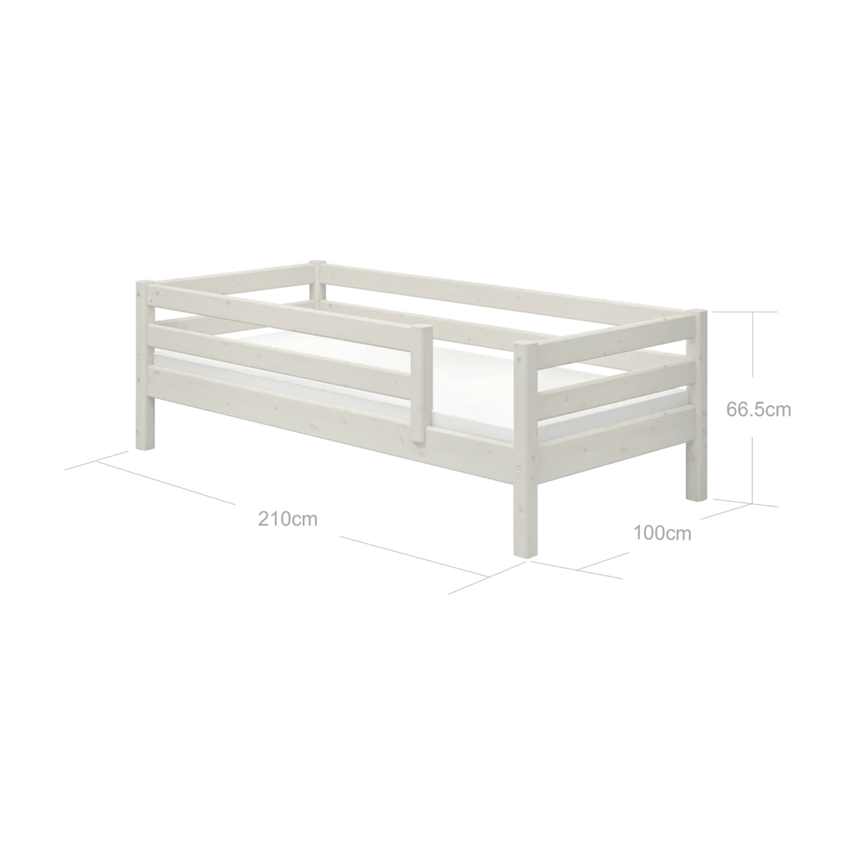Lit pour enfant à barreaux en pin blanc 210x100x66,5cm Classic - Flexa — vue 5