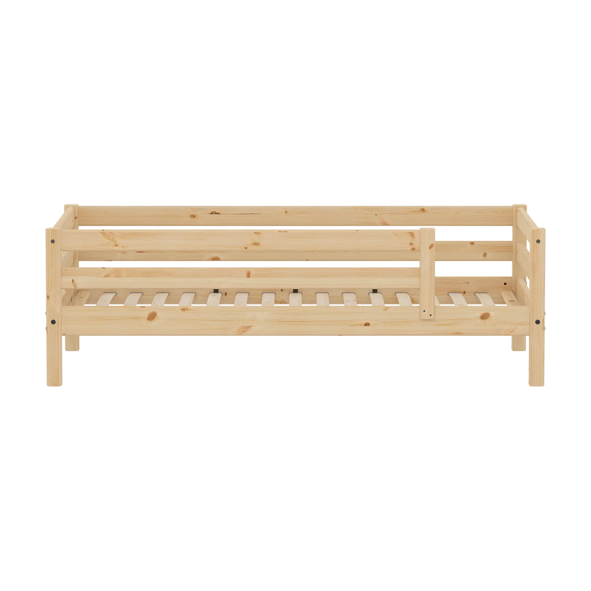 Lit pour enfant à barreaux en pin naturel marron 210x100x66,5cm Raw Classic - Flexa — vue 2