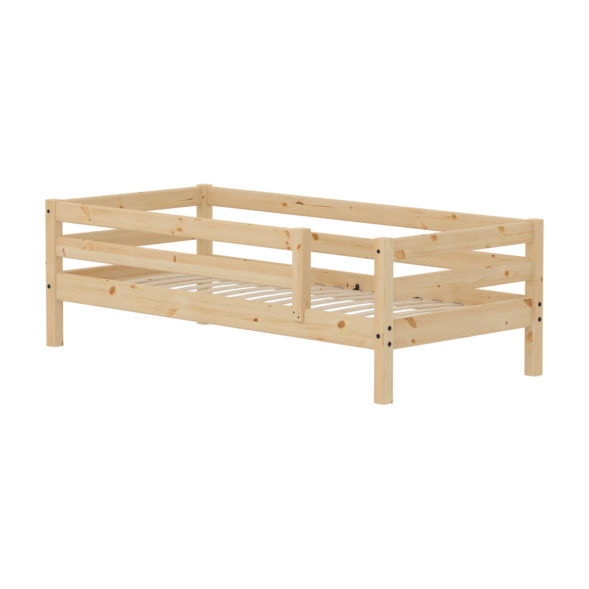 Lit pour enfant à barreaux en pin naturel marron 210x100x66,5cm Raw Classic - Flexa