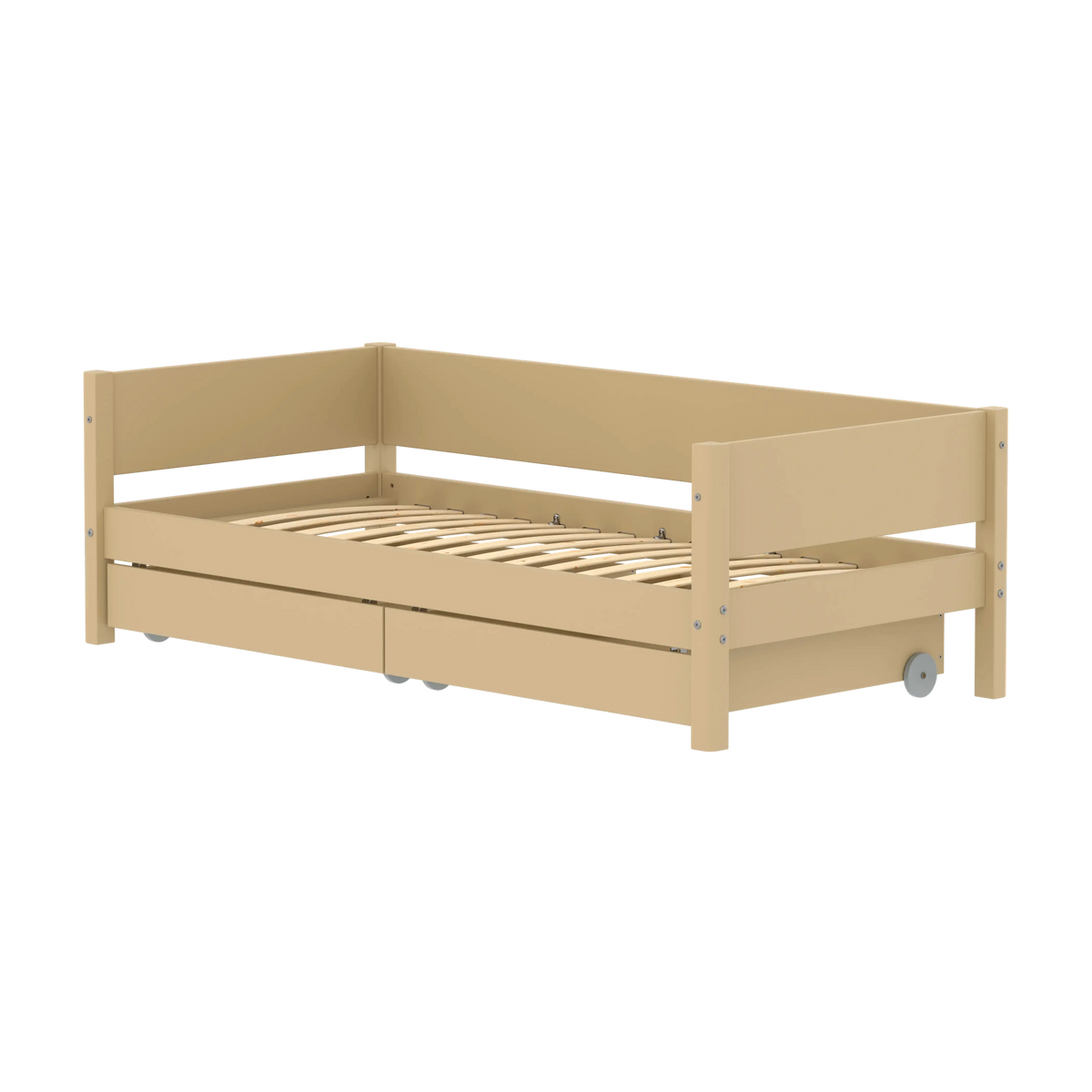 Lit pour enfant avec rangement en bois beige 210x101x66,5cm White - Flexa