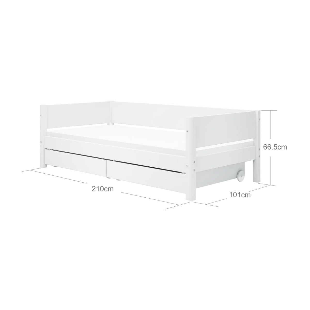 Lit pour enfant avec rangement en bois blanc 210x101x66,5cm White - Flexa — vue 6