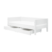 Lit pour enfant avec rangement en bois blanc 210x101x66,5cm White - Flexa