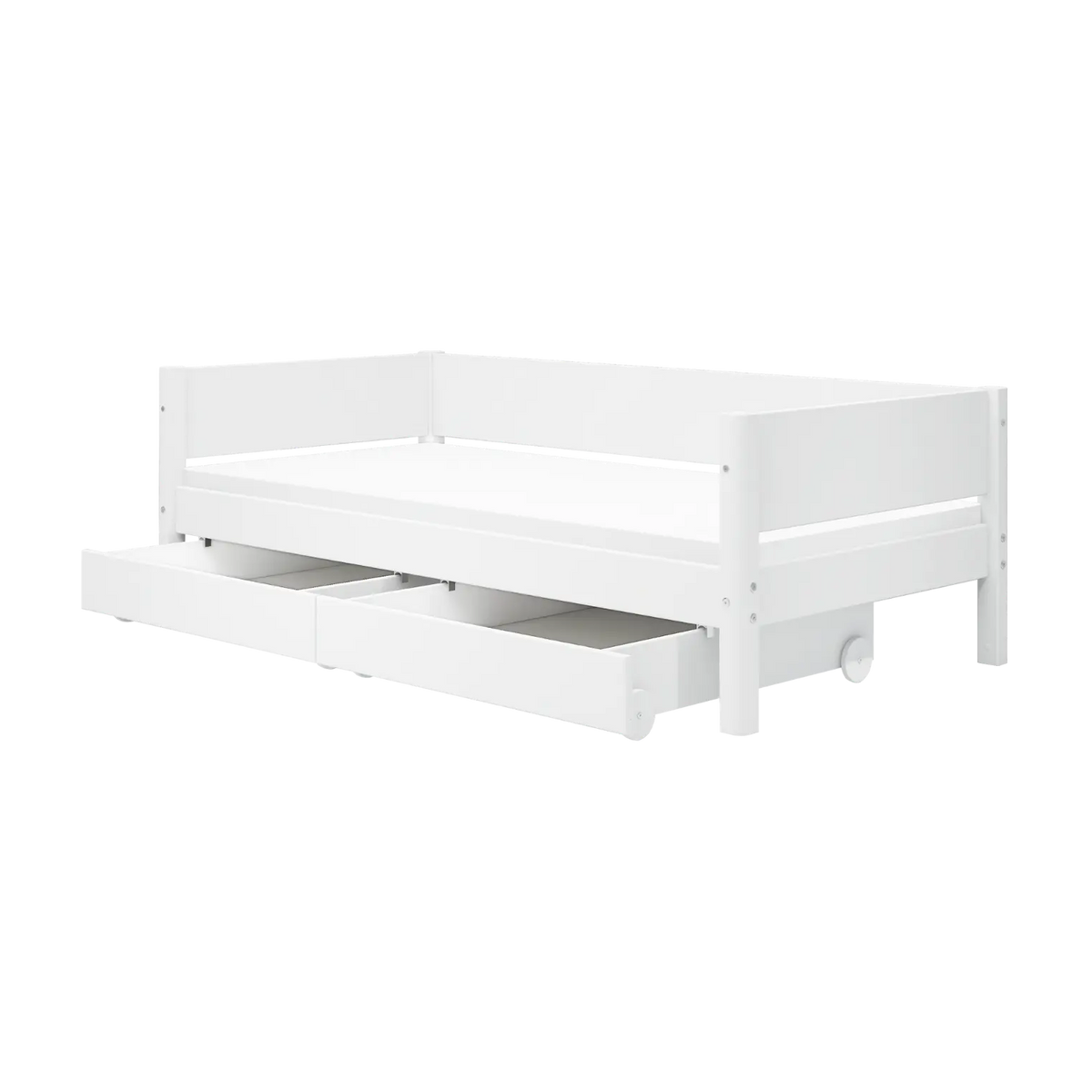 Lit pour enfant avec rangement en bois blanc 210x101x66,5cm White - Flexa