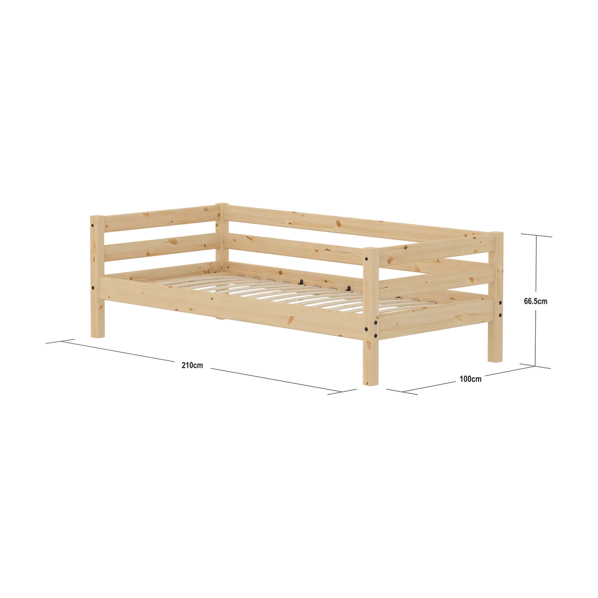 Lit pour enfant en pin brut marron 209,3x99,9x66,5cm Raw - Flexa — vue 5
