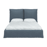 Lit rembourré et déhoussable en tissu bleu 160 x 200 cm Beds double - Gervasoni - The Cool Republic