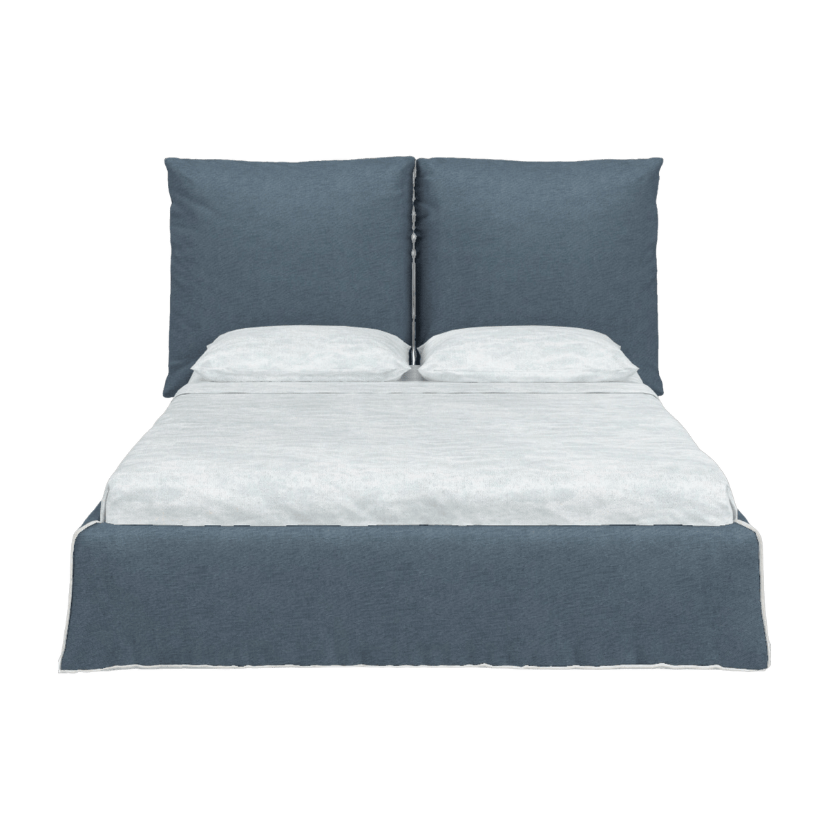 Lit rembourré et déhoussable en tissu bleu 160 x 200 cm Beds double - Gervasoni - The Cool Republic