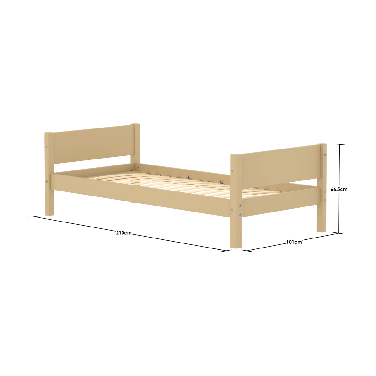 Lit simple pour enfant en bois beige 210x101x66,5cm White - Flexa — vue 9