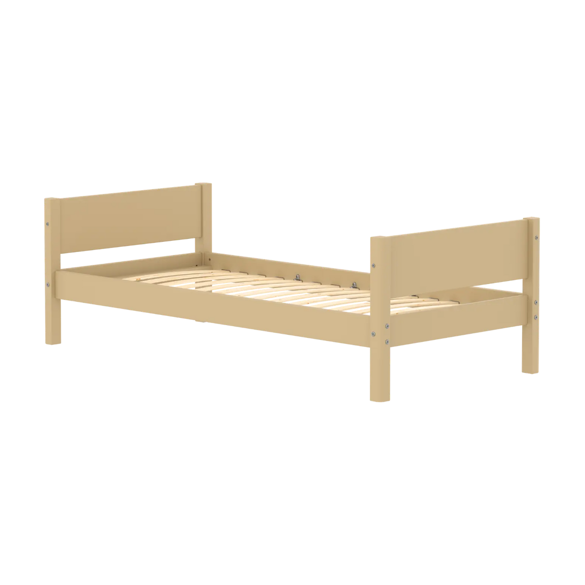 Lit simple pour enfant en bois beige 210x101x66,5cm White - Flexa