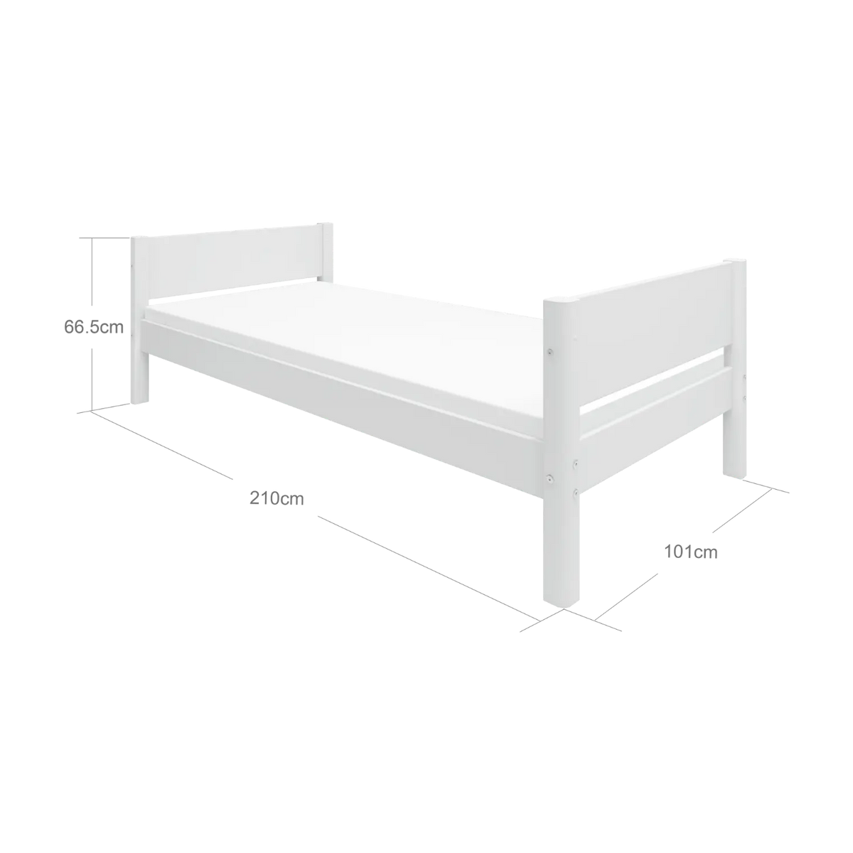 Lit simple pour enfant en bois blanc 210x101x66,5cm White - Flexa — vue 6