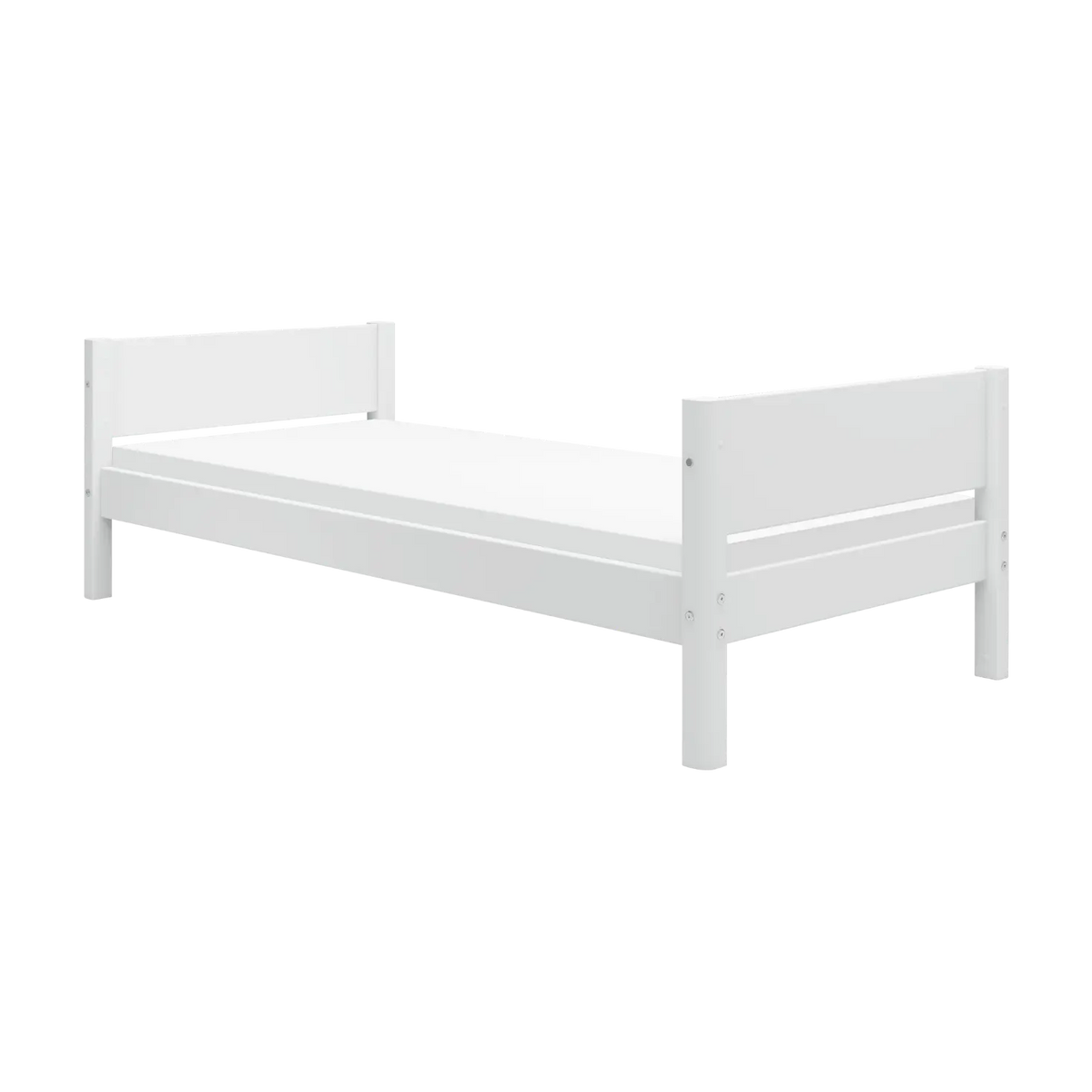 Lit simple pour enfant en bois blanc 210x101x66,5cm White - Flexa