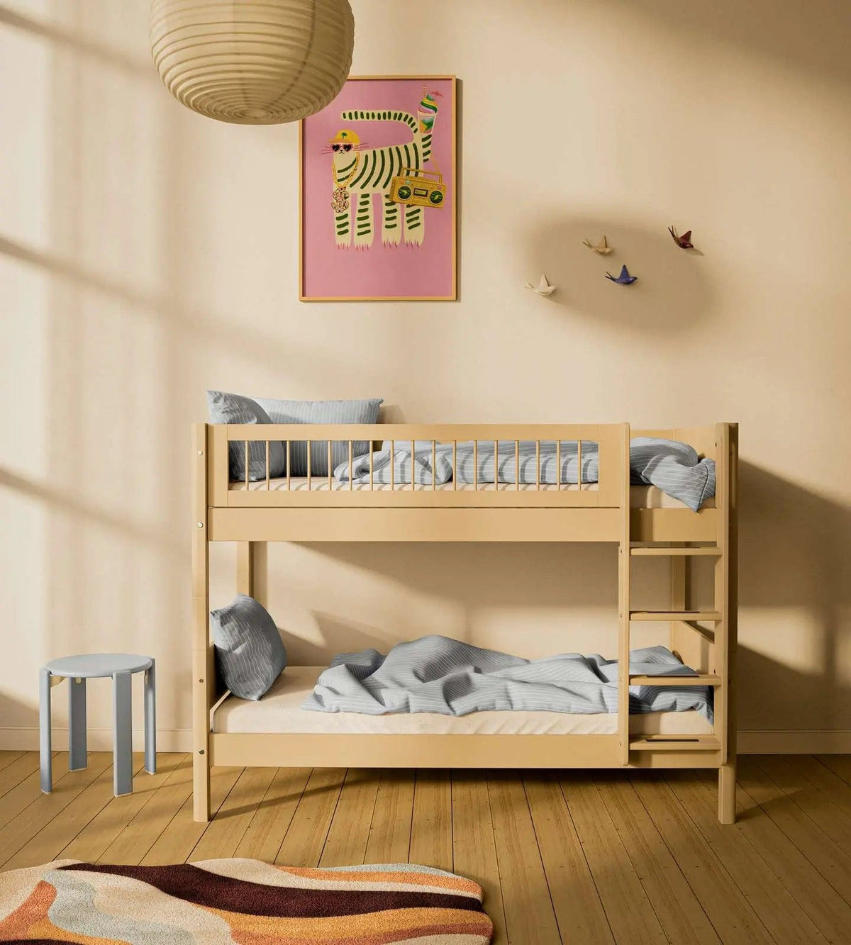 Lit superposé pour enfant en bois beige 210x109x154cm White - Flexa — vue 2