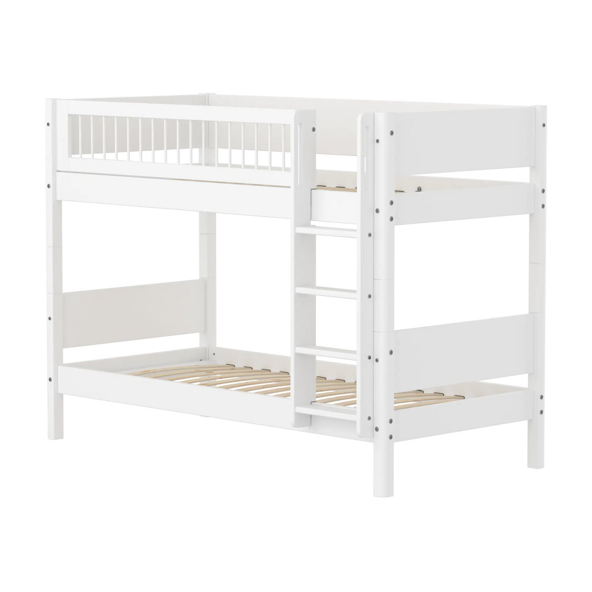 Lit superposé pour enfant en bois blanc 210x109x154cm White - Flexa