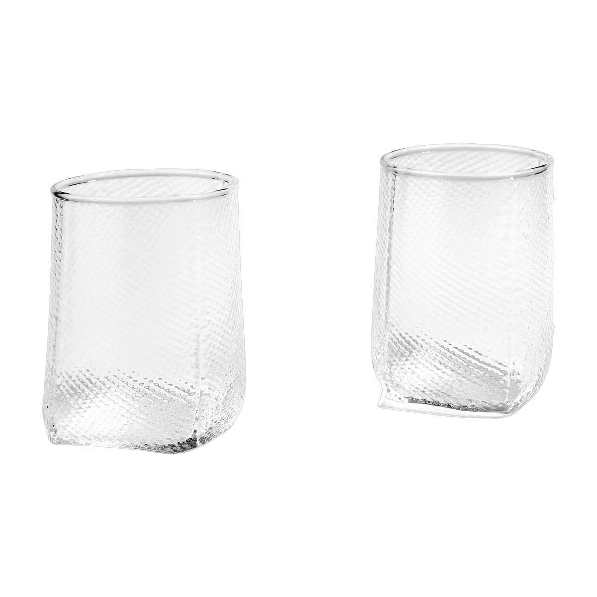 Lot de 2 bougeoirs en verre transparent Tela Votive - HAY - The Cool Republic