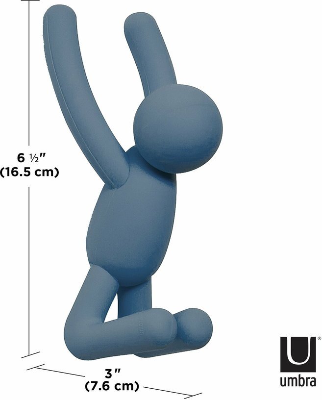 Lot de 3 crochets muraux en polypropylène bleus Buddy - Umbra - The Cool Republic