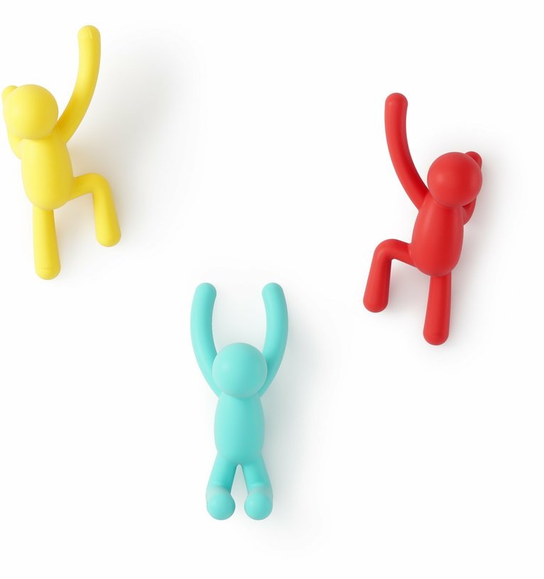 Lot de 3 crochets muraux en polypropylène multicolores Buddy - Umbra - The Cool Republic