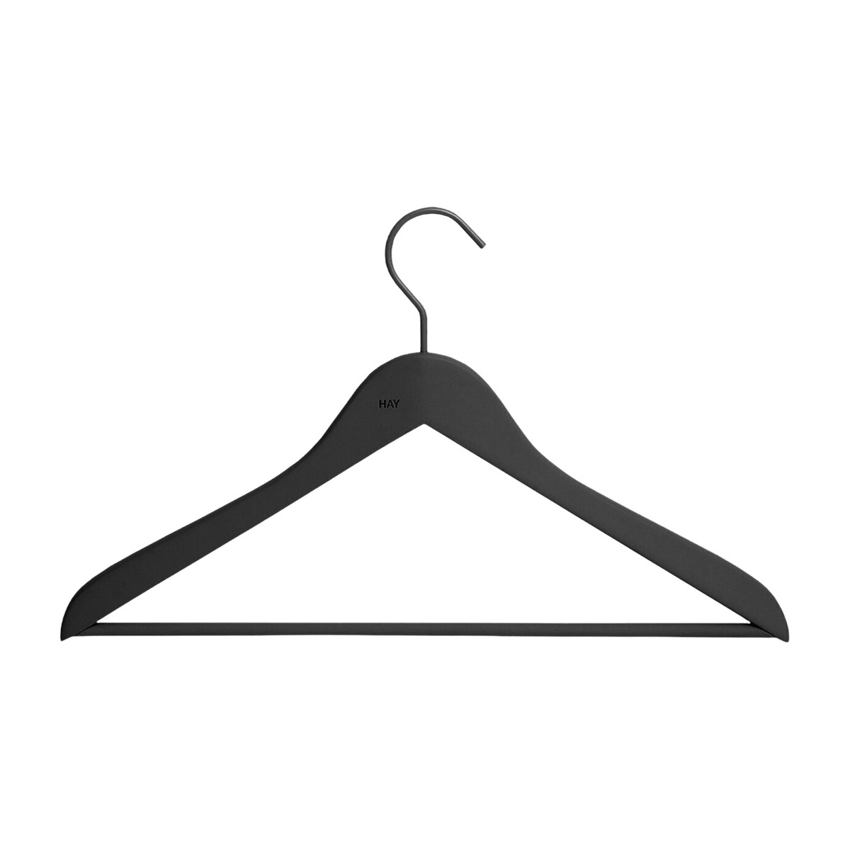 Set of 4 thin hangers with black wooden bar - HAY - The Cool Republic