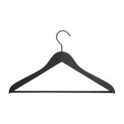 Lot de 4 cintres fins avec barre en bois noir - HAY - The Cool Republic
