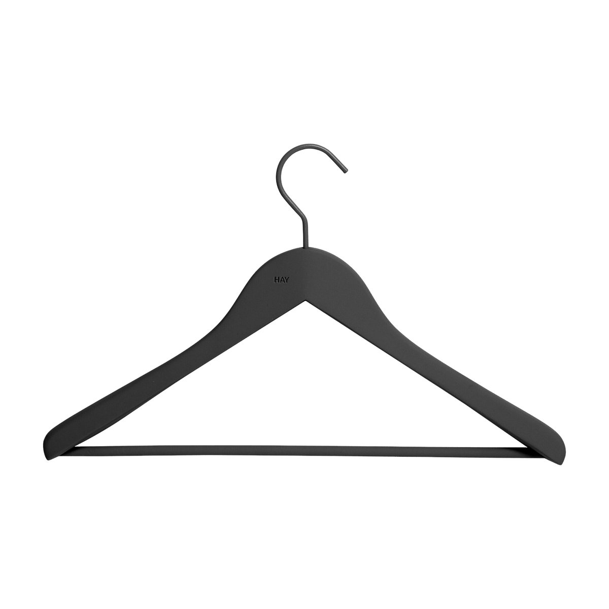 Set of 4 black wide hangers with bar - HAY - The Cool Republic