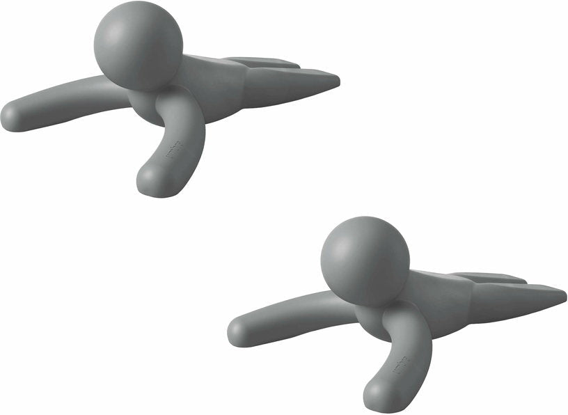 Lot de deux cale - porte en caoutchouc gris Buddy - Umbra - The Cool Republic