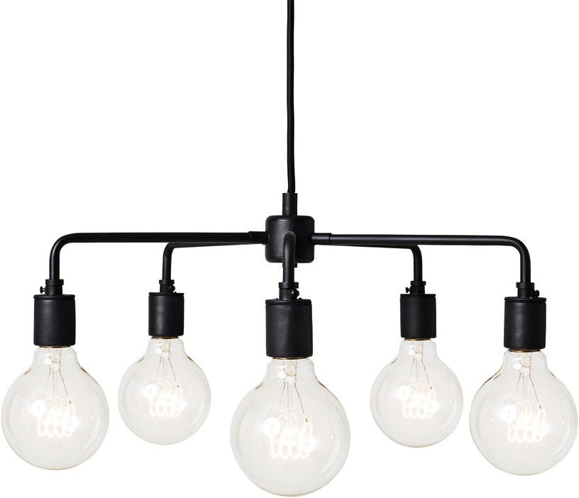 Lustre 5 branches Leonard noir 46 cm - Audo - The Cool Republic