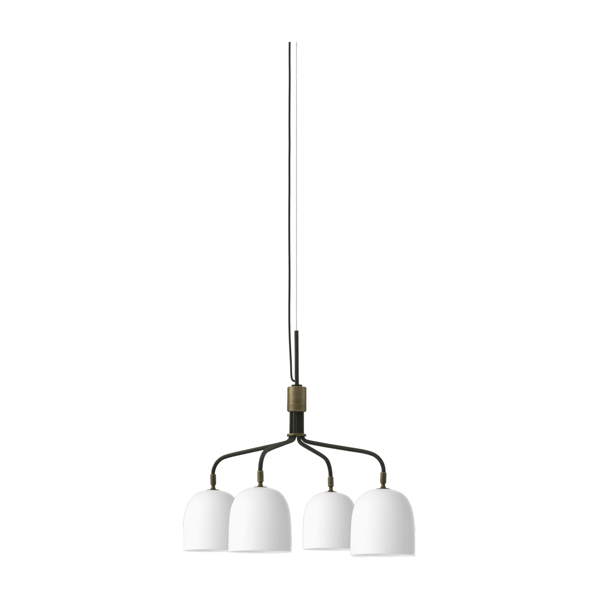 Lustre à 4 bras courts blanc base noire Howard Chandelier - Gubi - The Cool Republic