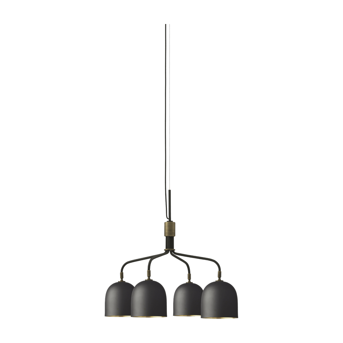 Lustre à 4 bras courts noir base noire Howard Chandelier - Gubi - The Cool Republic