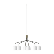 Lustre à 6 bras blanc base noire 16 cm Howard Chandelier - Gubi - The Cool Republic