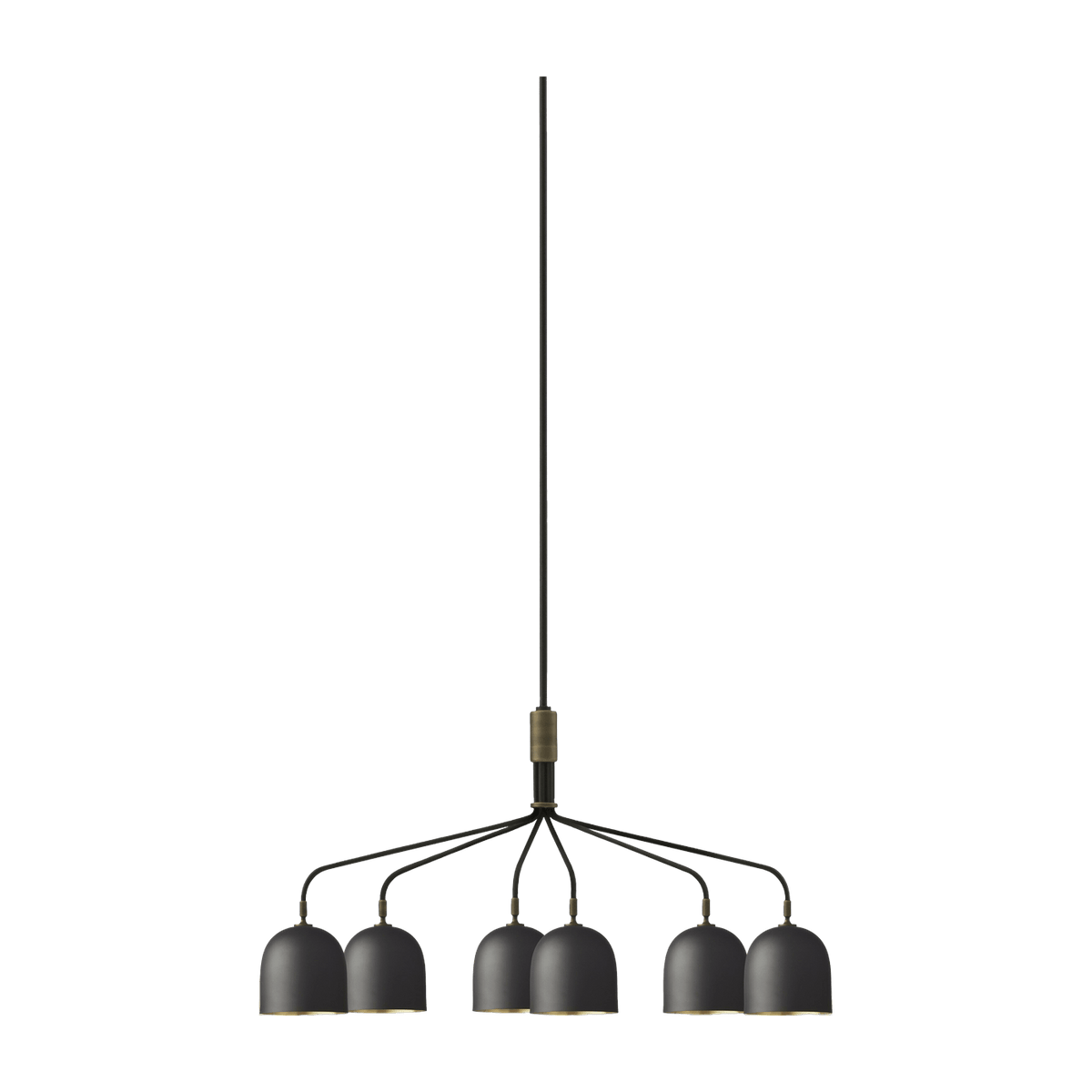 Lustre à 6 bras noir base noire Howard Chandelier - Gubi - The Cool Republic