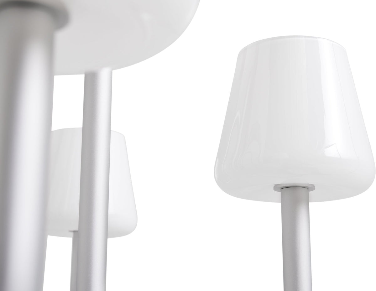 Lustre design 6 bras et abat-jours en verre opale soufflé bouche 745 Apollo - Hay - The Cool Republic