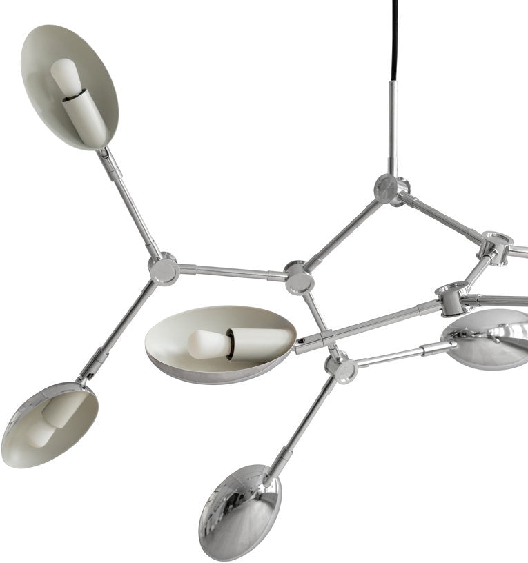 Lustre en acier brossé chromé 111x78,5x55cm Drop - 101 COPENHAGEN - The Cool Republic