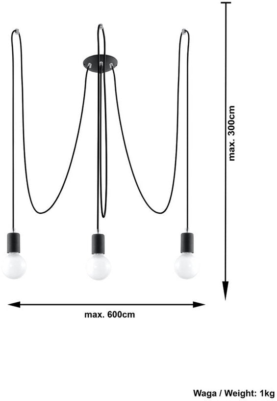 Lustre noir Edison 3 - Sollux - The Cool Republic