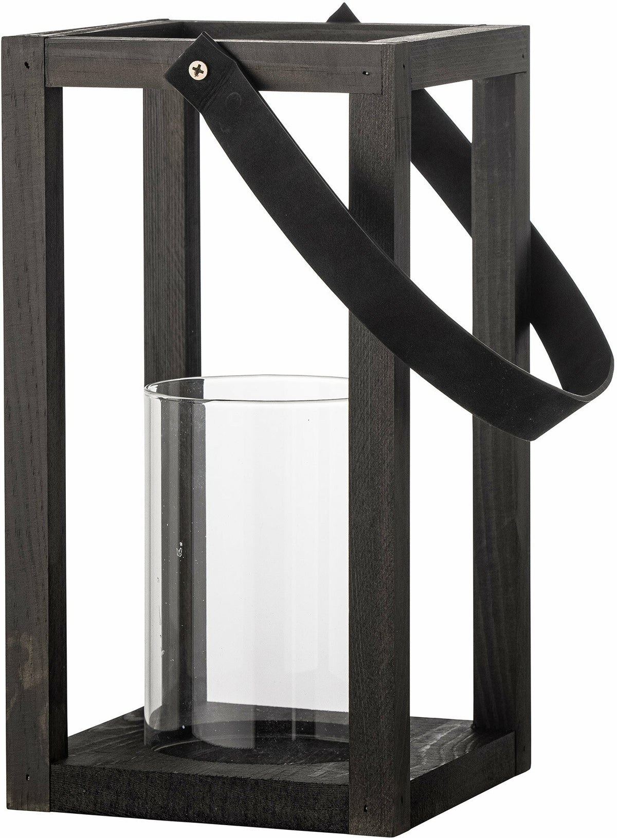 Lyra Lanterne Avec Verre Pin Noir - Bloomingville