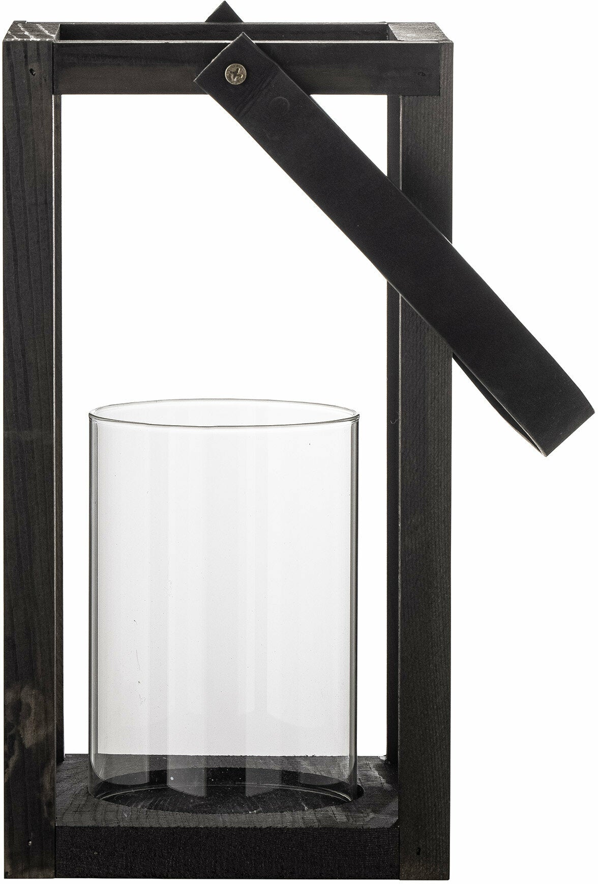 Lyra Lanterne Avec Verre Pin Noir - Bloomingville