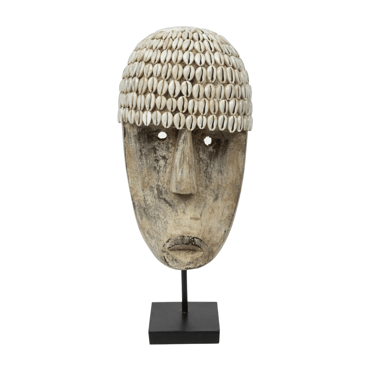 Cowrie mask on stand M - Bazar Bizar - The Cool Republic