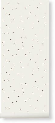 Off-white polka dot wallpaper 53 x 1000 cm - Ferm Living
