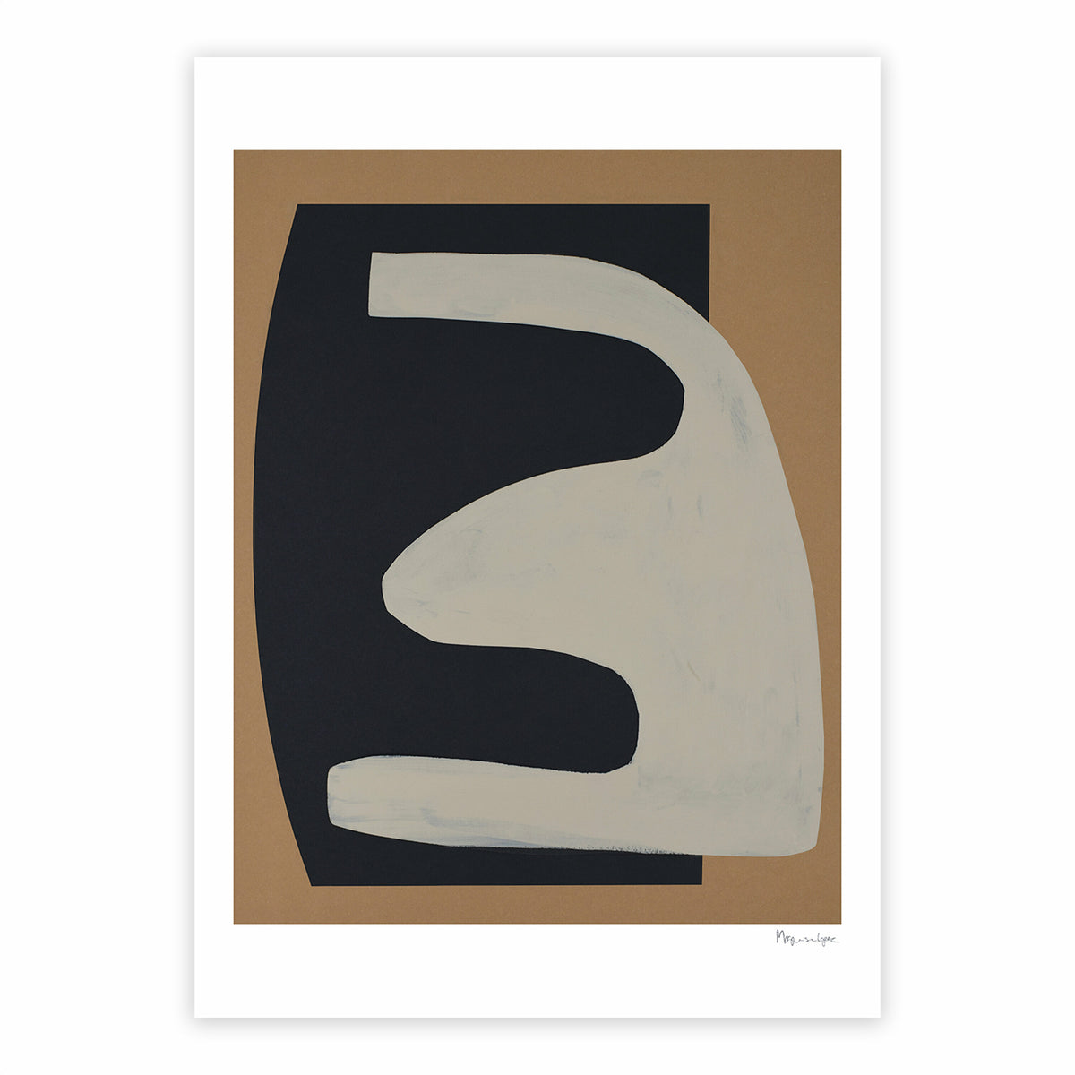 Poster Berit Mogensen Lopez Beige on Black 50 x 70 cm - The Poster Club