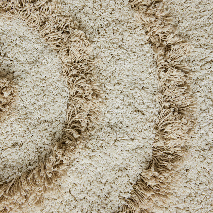 Tapis de bain rond Crème (80X80Cm) - HKLIVING