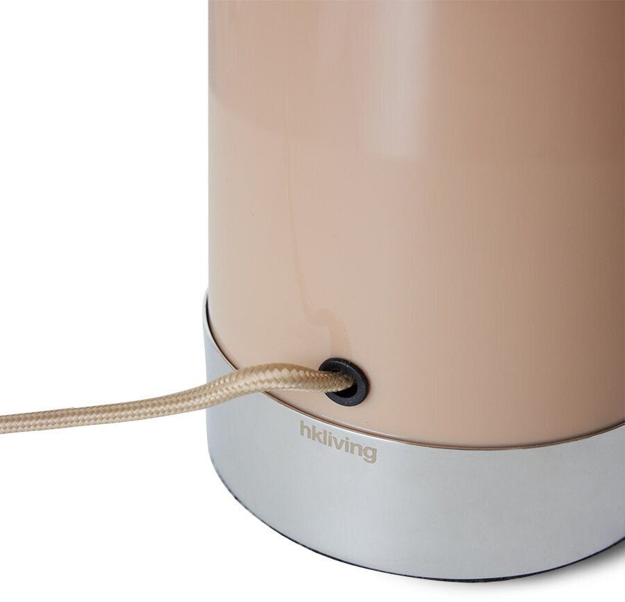 Acrylic Table Lamp in Beige and Chrome Lounge Mocha - HKLIVING