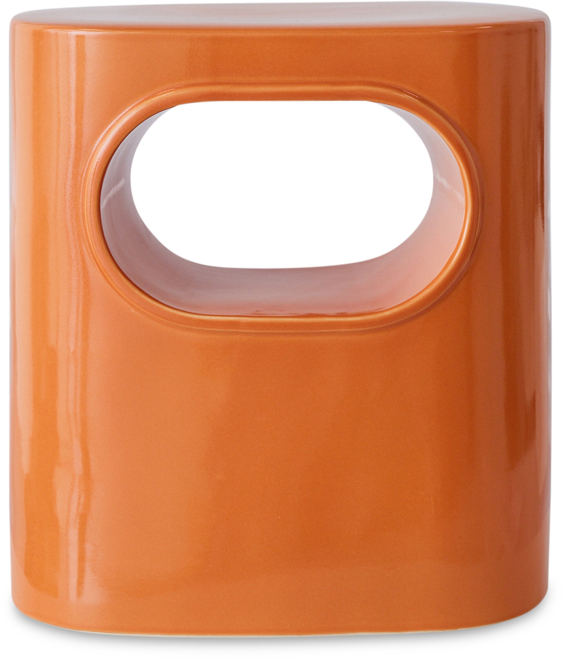 Orangefarbener Beistelltisch aus Steingut 26x36x39cm Space -. HKliving