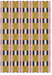 Tappeto in lana e seta rosa e senape 230x160cm Alexia - Son tapis