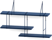 Shrink blue steel and beech shelf - Studio Hausen