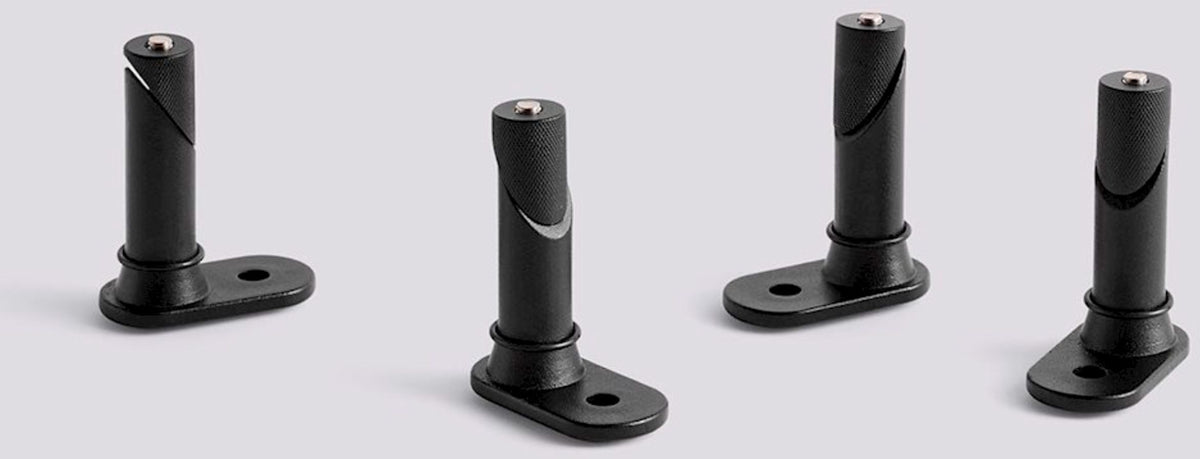 PALISSADE FIXATION BRACKET-TABLES SET OF 4-ANTHRACITE POWDER COATED STEEL